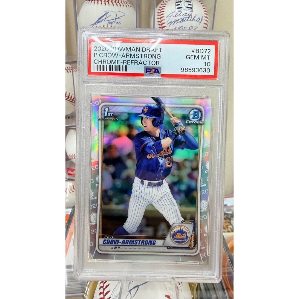 2020 1ST BOWMAN DRAFT CHROME - REFRACTOR #BD72 PETE CROW-ARMSTRONG PSA 10 MVP